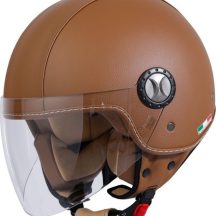 SWAY SW 701 RETRO KAHVERENGİ DERİ MOTOSİKLET KASKI